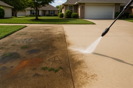 Top 5 concrete stains and how pressure washing removes them for good